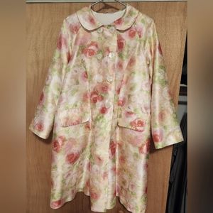 Frances Valentine Floral Pea Coat Style Dressy Jacket
